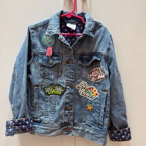 Disney girls denim patch jacket